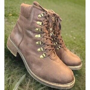 LUCKY Brand Women’s 7.5 COMBAT BOOTS Faux Fur Lining Y2K Tan Warm